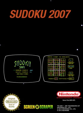 Sudoku 2007 (World) (v1.1) (RetroZone) (Aftermarket) (Unl) box cover back